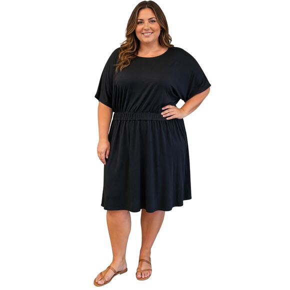 Nordstrom Dresses & Skirts - Halogen 1X black minimalist cinch waist shift dress basic summer casual career